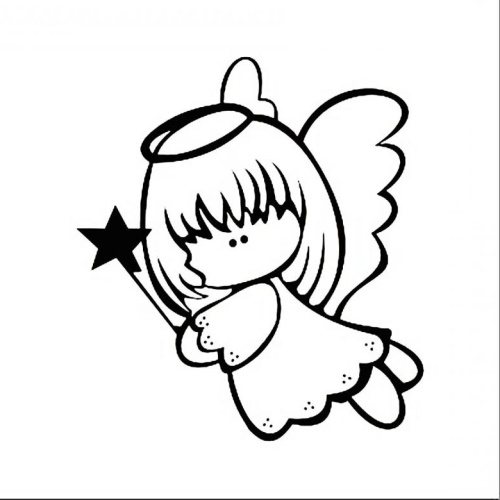 翼のある天使のドローイング 美しい鉛筆画