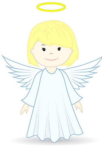 Kresby anjelov s krídlami krásnou ceruzkou