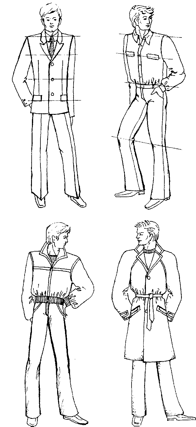 Desenhos de um homem com roupa para as crianças desenhar