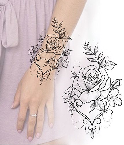 Disegni all'henné sul polso. Schizzi facili per principianti