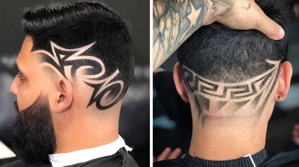 schizzo capelli tatuaggio per gli uomini