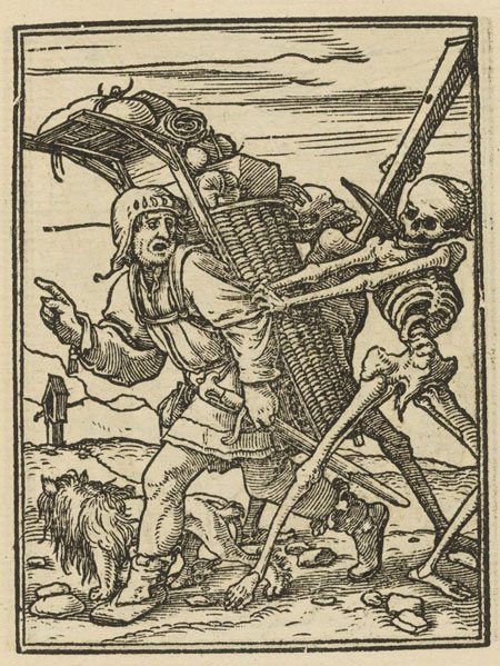 小汉斯-霍尔拜因的《死亡之舞》系列画作，1524-1526年