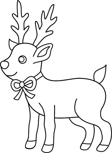 Desenho de um veado a lápis para crianças: colorido, preto e branco: norte, Natal, geométrico, floresta