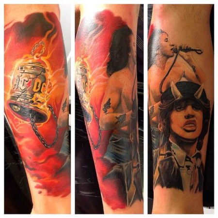 Grupės AC/DC roko tatuiruotė