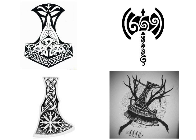 Perun's bijl - tatoeage schets