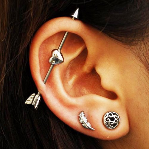 Rod in the ear. Photo of the industrial, how it is called, how long it overgrows, where to buy, price