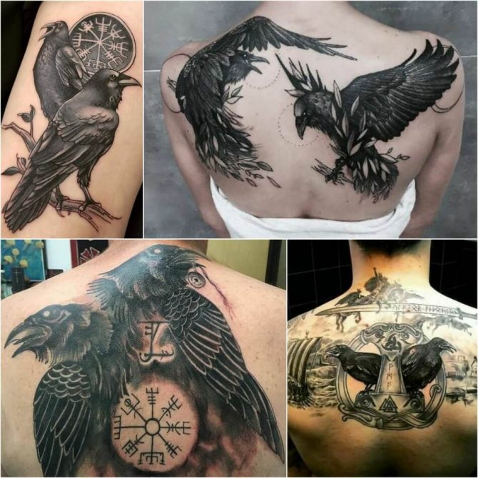Tatuaggi scandinavi - Tattoo Ravens - Tattoo Hoogin e Munin