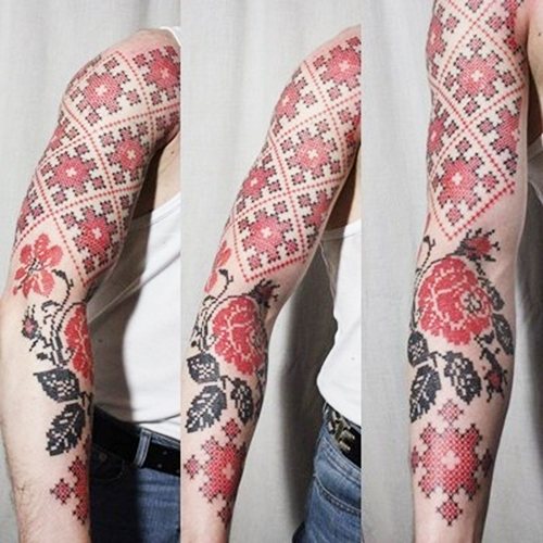 Slaviske ornamenter og designs til tatoveringer. Stencils, designs til piger, mænd. Foto