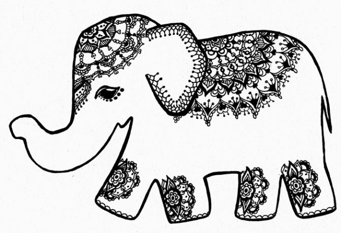 elefant: magt, dominans, dominans, intelligens, værdighed, frugtbarhed, udødelighed, lykke og total godhed.