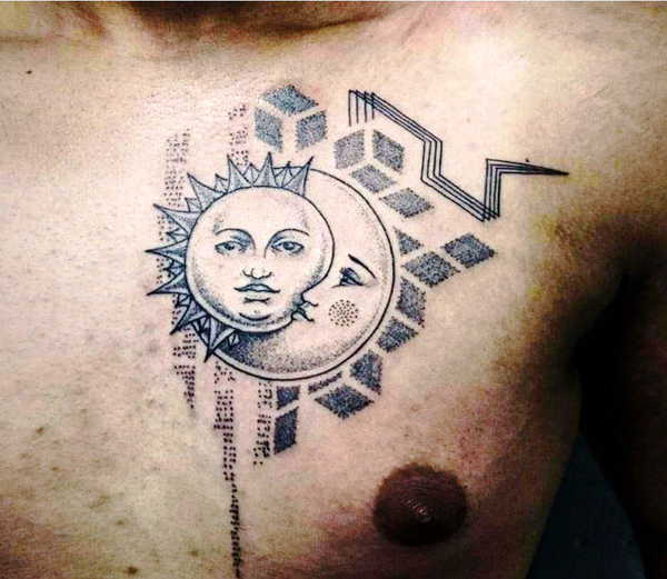 Sol og måne tatovering