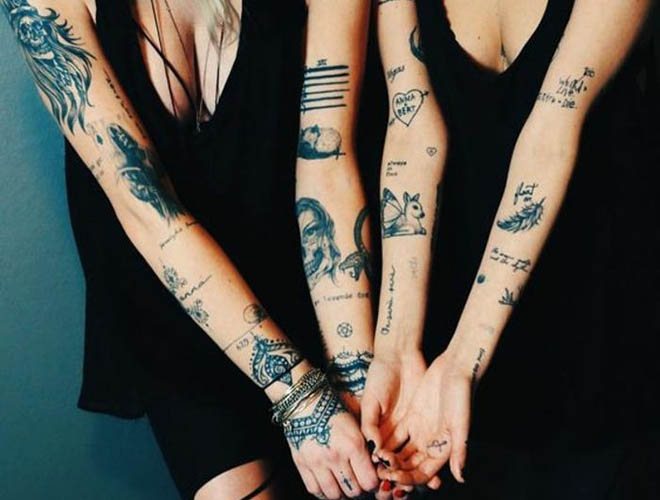 Tatuaje moderne pentru fete pe braț. Schițe, semnificație, fotografii