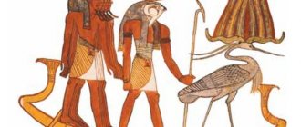 Posvätná loď starých Egypťanov. Fragment nástennej maľby