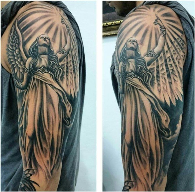 Татуировка на ангел-хранител