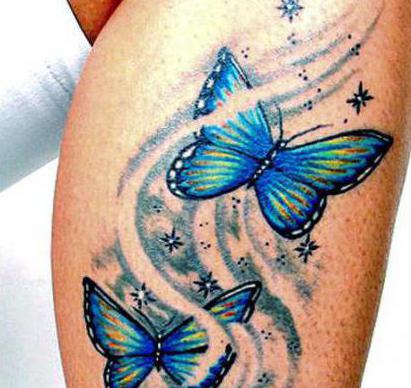tatovering sommerfugle på mit ben foto
