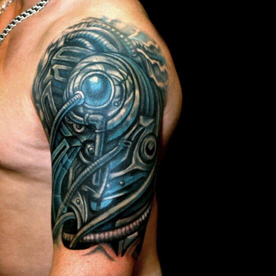 Tatuaj de sex masculin biomecanică fotografie