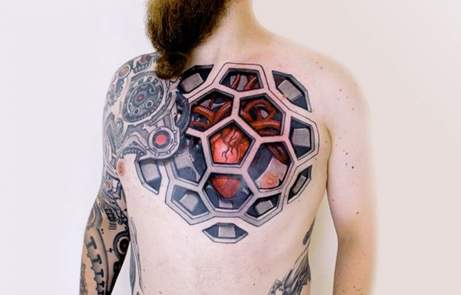 Tatuagem Biomecânica - Tatuagem Cyberpunk - Tatuagem Biomecânica - Tatuagem Biomecânica Coração