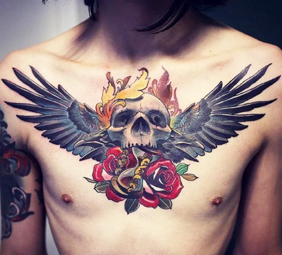 Tattoo schedel. Wat het betekent voor mannen, meisjes, schetsen op de hand, arm, schouder, onderarm