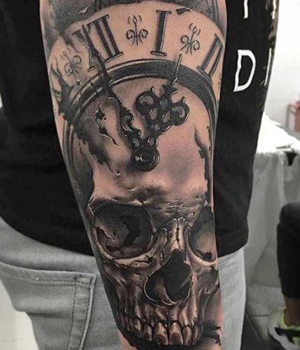 Tatuaj craniu. Ce înseamnă pentru bărbați, fete, schițe pe mână, braț, umăr, antebraț