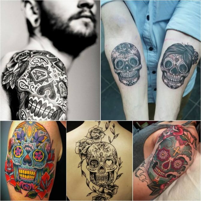 Череп татуировка - Мексиканска череп татуировка - Череп татуировка Мексико