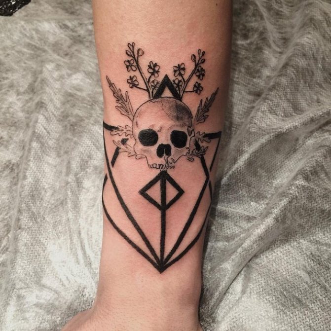 tatovering kranium i grafisk kunst
