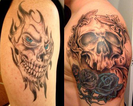 Koponya tetoválás a kezén