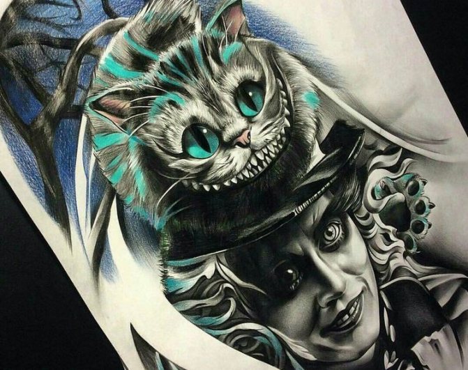 Tatuagem Gato Cheshire