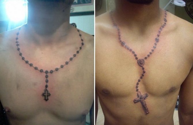 tatuagem de um rosário para homens