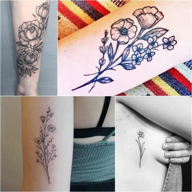タトゥーの花の意味 - タトゥーの花 - ブラック＆ホワイトタトゥー