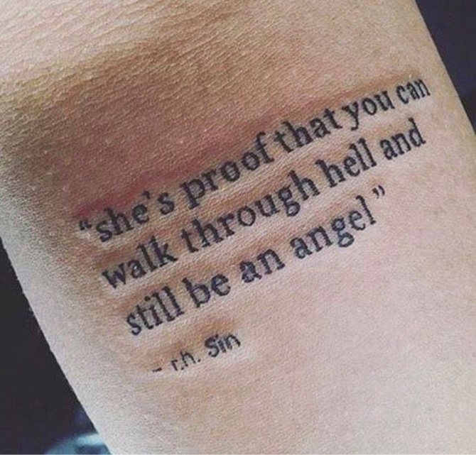 татуировка Можете да бъдете ангел, дори и да сте преминали през ада