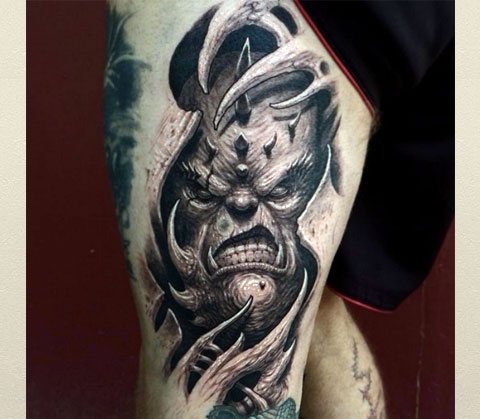 Δαίμονας τατουάζ σε έναν άνδρα