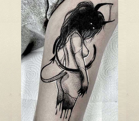 Tatuagem de rapariga demoníaca