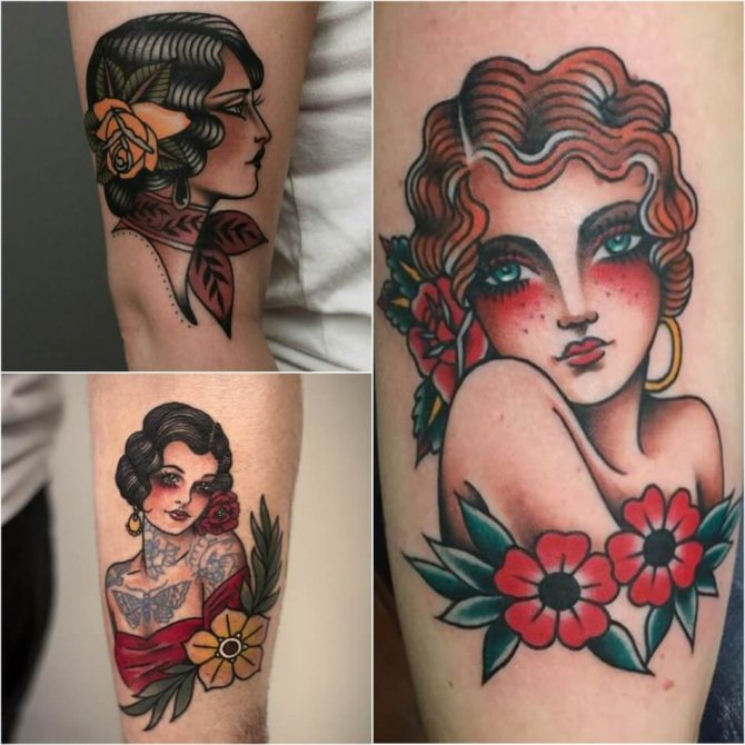 Tattoo meisje - old-school tattoo meisje