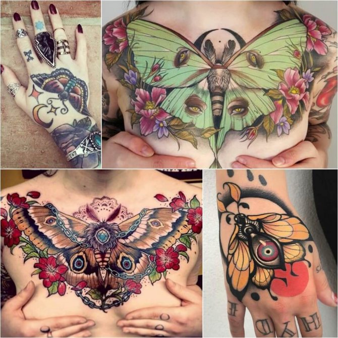 Tatovering til piger - Tatovering sommerfugl til piger - Kvindelig sommerfugl tatovering