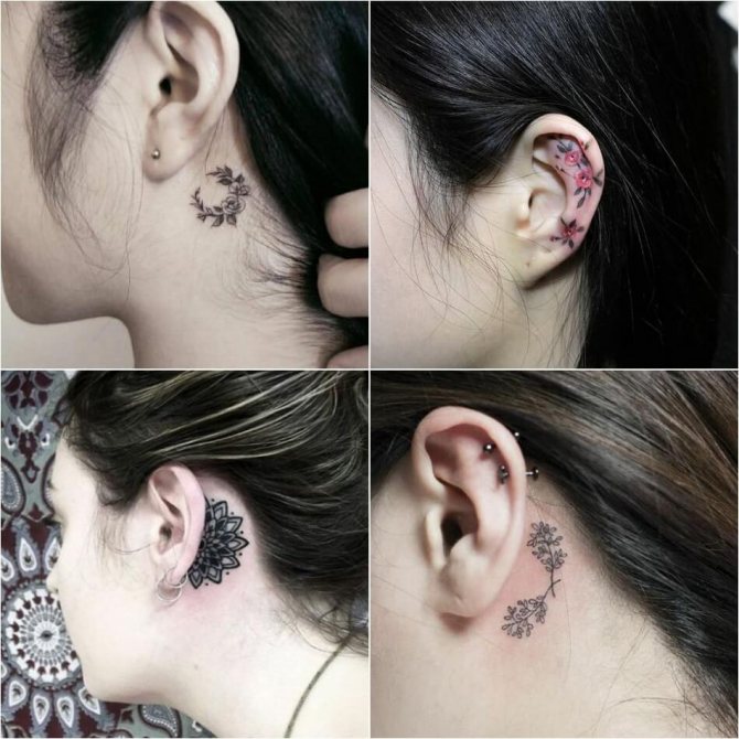 Tatuaż dla dziewczyn - Tatuaż dla dziewczyn na ucho - Kobiecy tatuaż na ucho