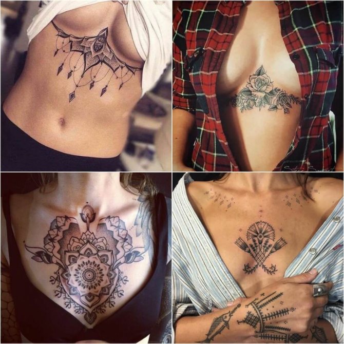 Татуировка за момичета - Татуировка за момичета под гърдите