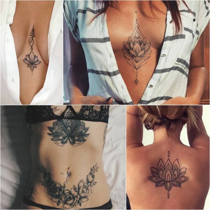 Татуировка за момичета - Татуировка лотос за момичета - Lady Lotus Tattoo