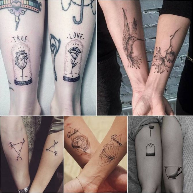 Tetoválások két embernek - Tetoválások ugyanabban a stílusban - Tetoválások szerelmespároknak