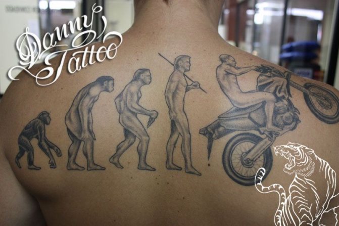 摩托车手的纹身