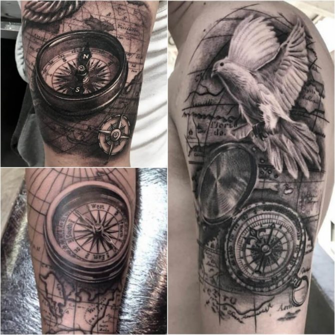 Tatovering med betydning for mænd - Mandlig meningsfuld tatovering - Mandlig kompas tatovering