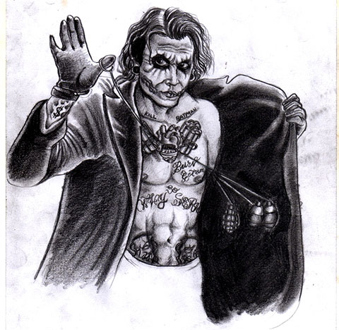 Tetovanie Joker - náčrt