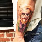 Tattoo Joker på armen, underarmen, benet. Skitser, foto, betydning