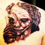 Tattoo Joker käsivarteen, kyynärvarteen, jalkaan. Luonnokset, valokuva, merkitys