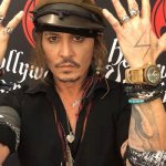 Tattoo of Johnny Depp. Pictures on the arm, back and hand