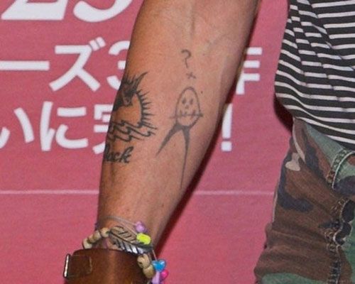 Johnny Depp-tatovering. Billeder på hans arm, ryg og hånd
