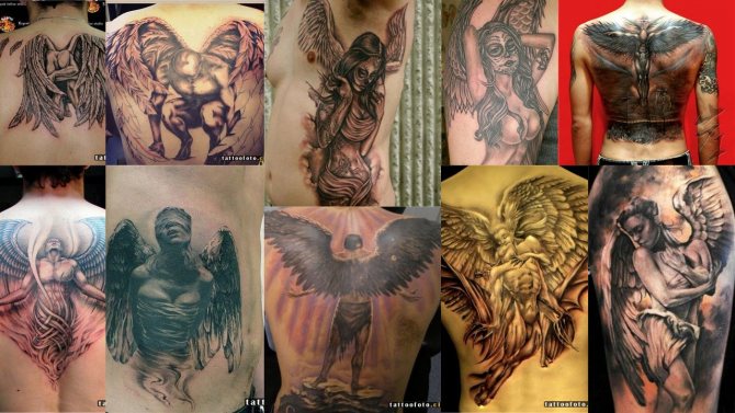 Tetovējums foto ar kritušo eņģeli