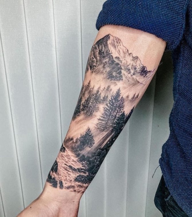 Tetovanie hora pre mužov