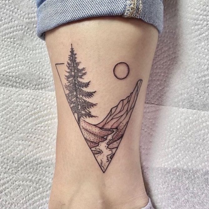 татуировка на планина за момичета
