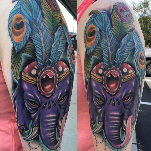 Tatuagem de elefante indiano