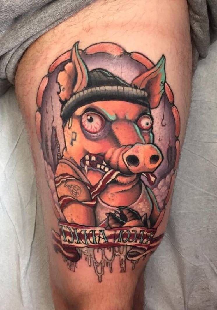 tatovering af et vildsvin