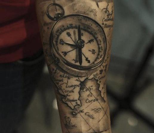 tatovering kort kompas betydning